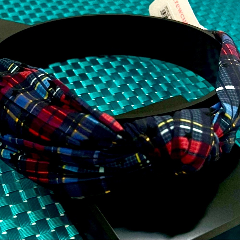 J.Crew Women’s Plaid Knot Headband Cotton Fabric Hair Accessory Classic Preppy